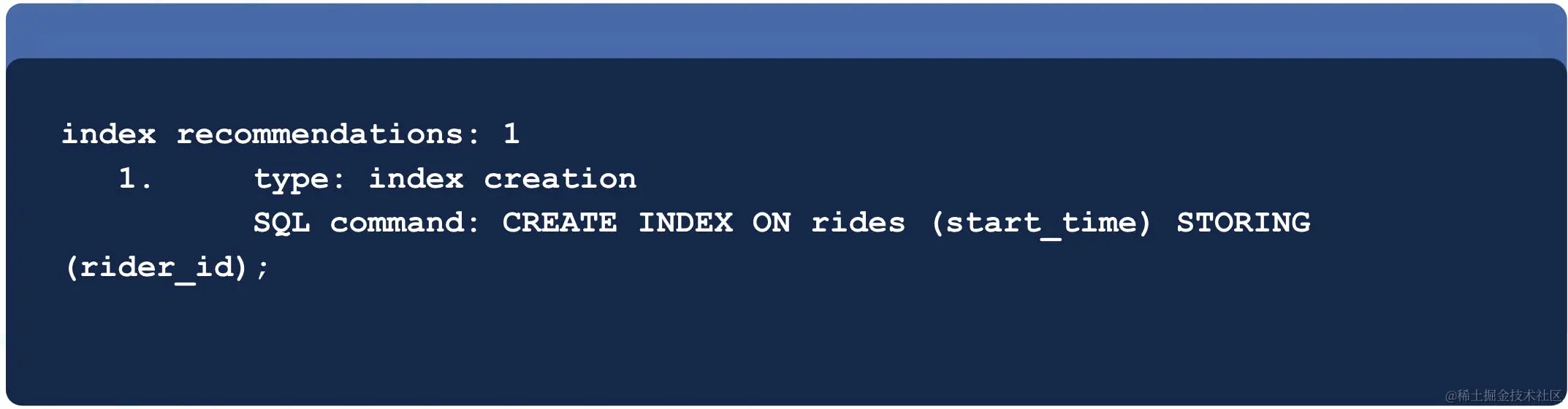 index recommendations cockroachdb