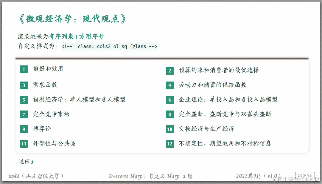 list列表分栏呈现的效果