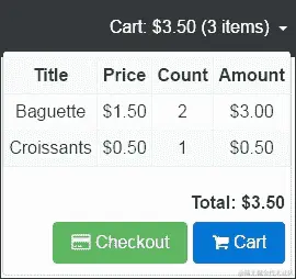 购物车菜单组件