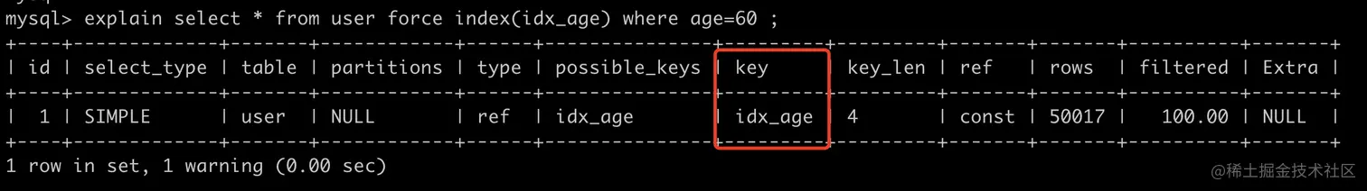 force index指定索引