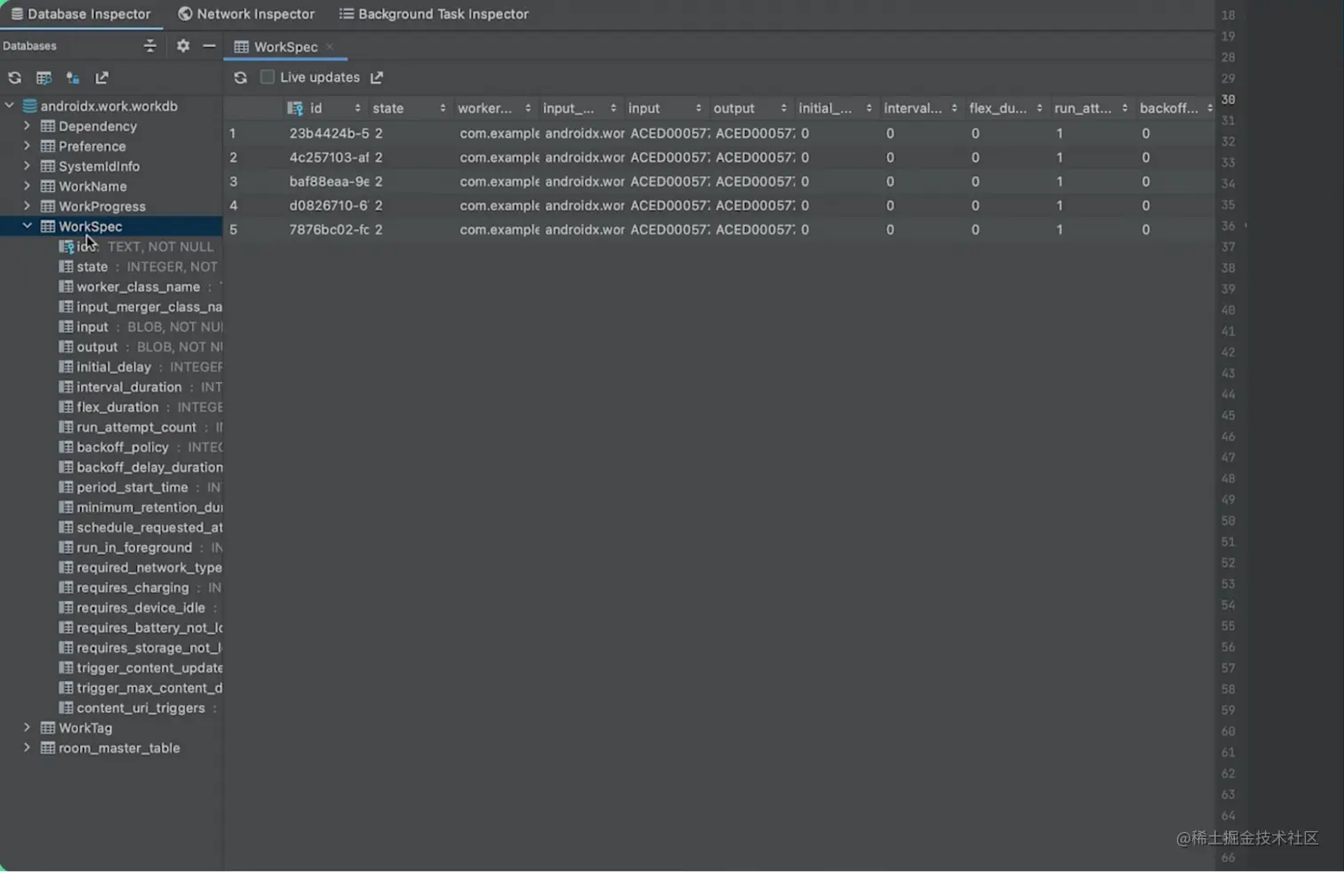 △ 数据库检查器面板