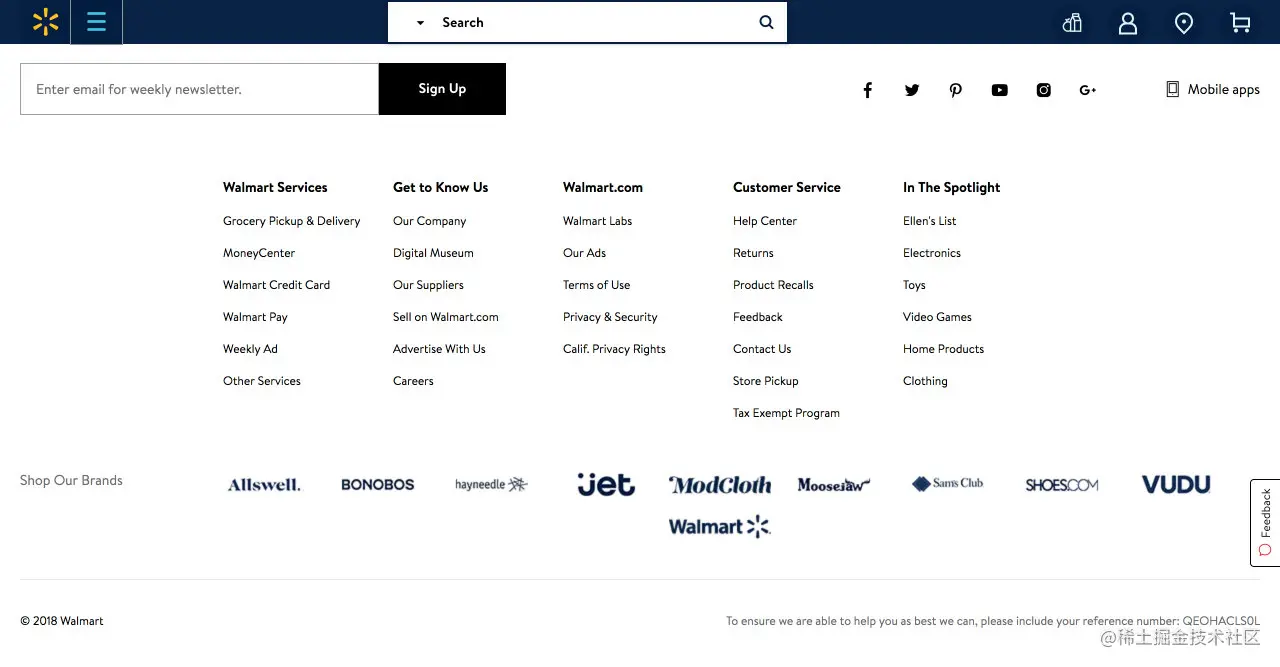 沃尔玛页脚