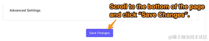 The “Save Changes” button. The user is directed to click it.