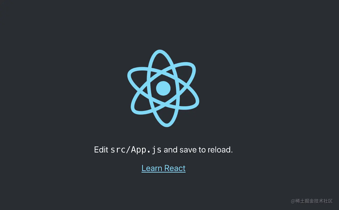 Default Create React App screen