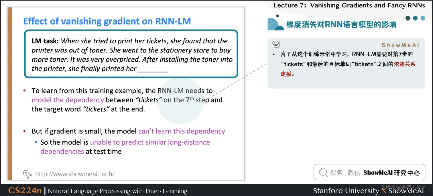 梯度消失对RNN语言模型的影响