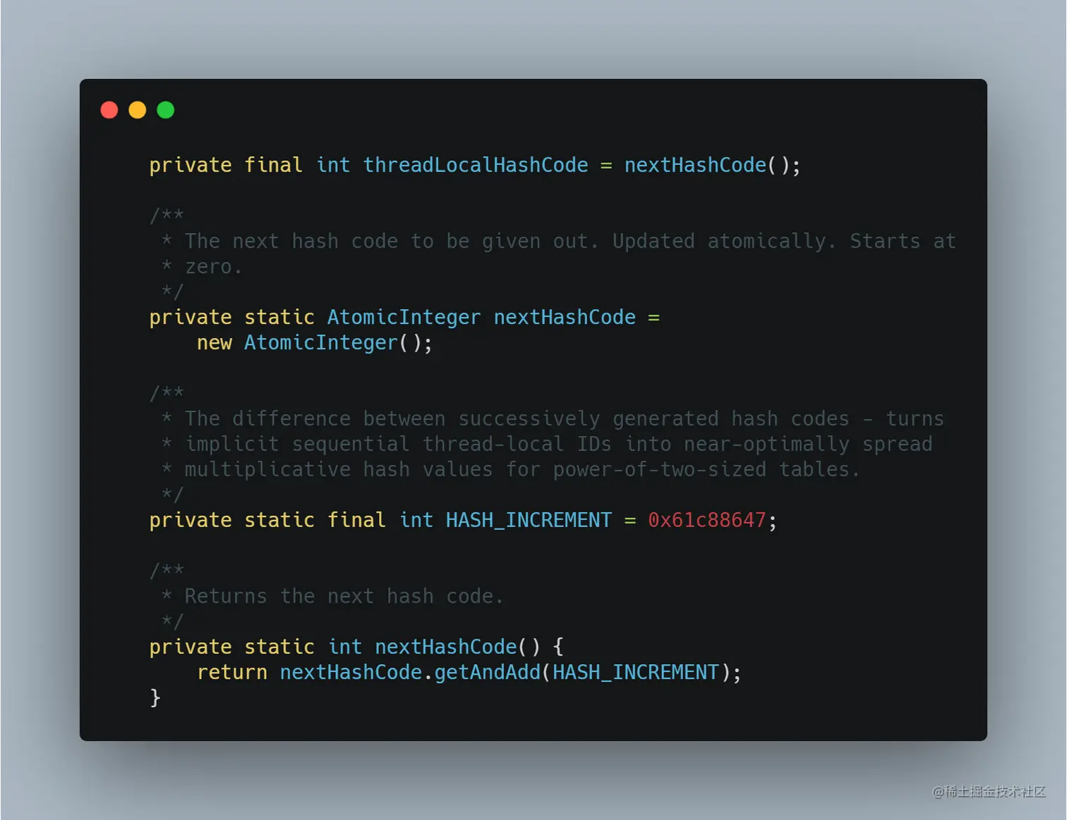 threadLocalHashCode