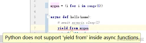 async 中 不能使用yield