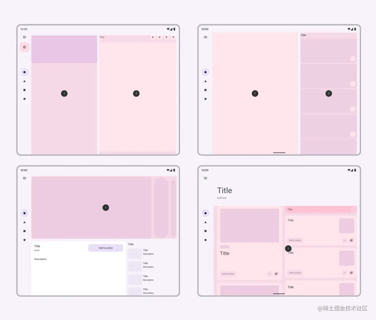 △ Material Design 指南中的自适应 UI 模式