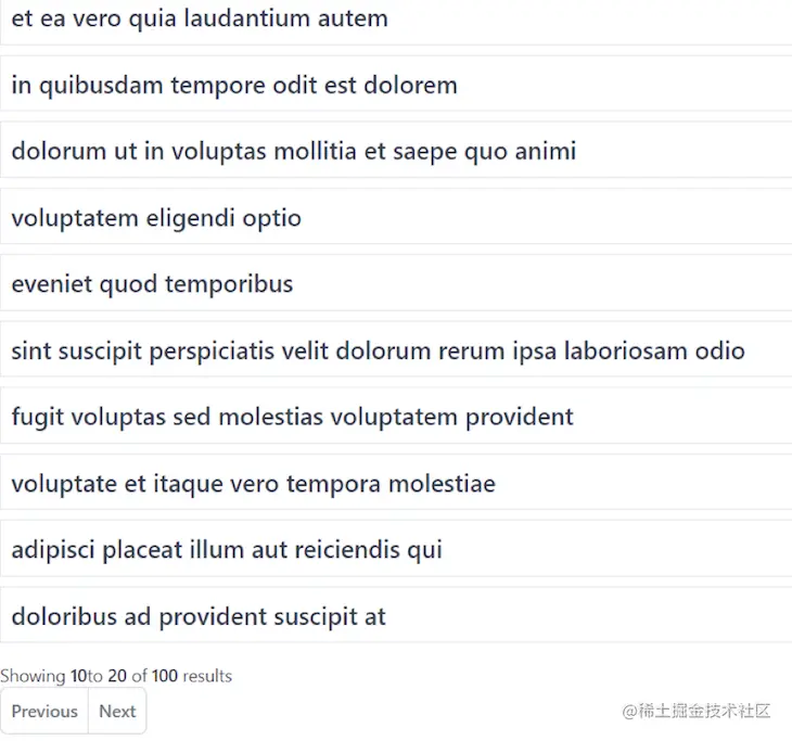 Previous Next Pagination Results Page