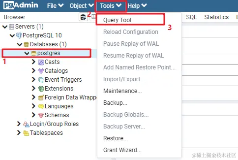 进入Query Tool