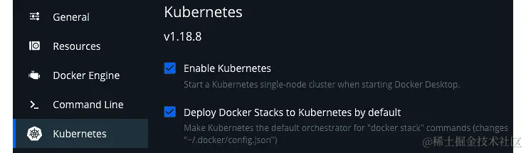 图 2.1 – 启用 Kubernetes