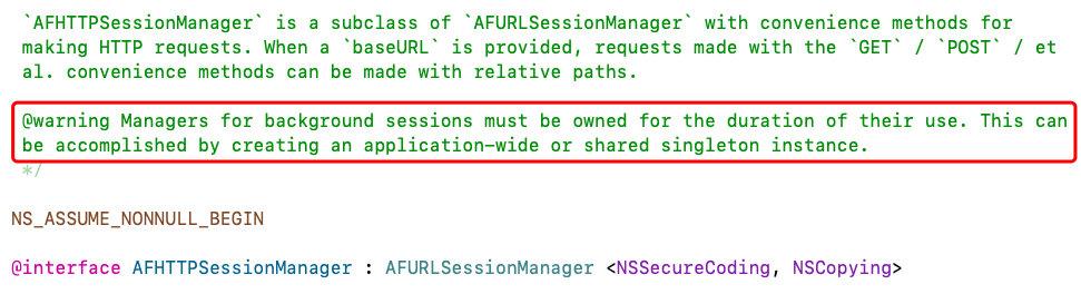 AFHTTPSessionManager的创建方式对网络连接的影响-一一网
