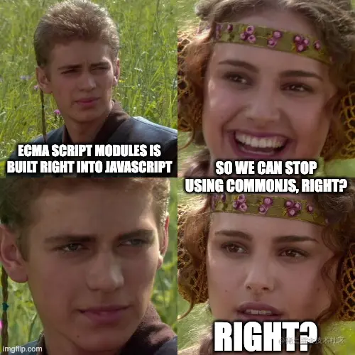 Anakin Padme 4 关于 ESM 与 CommonJS 的小组模因