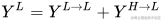 Y^L=Y^{L→L} + Y^{H→L}