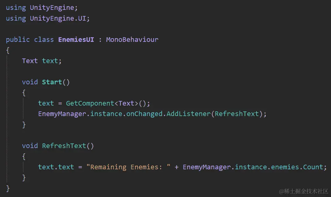 图 17.14 - EnemiesUI 脚本