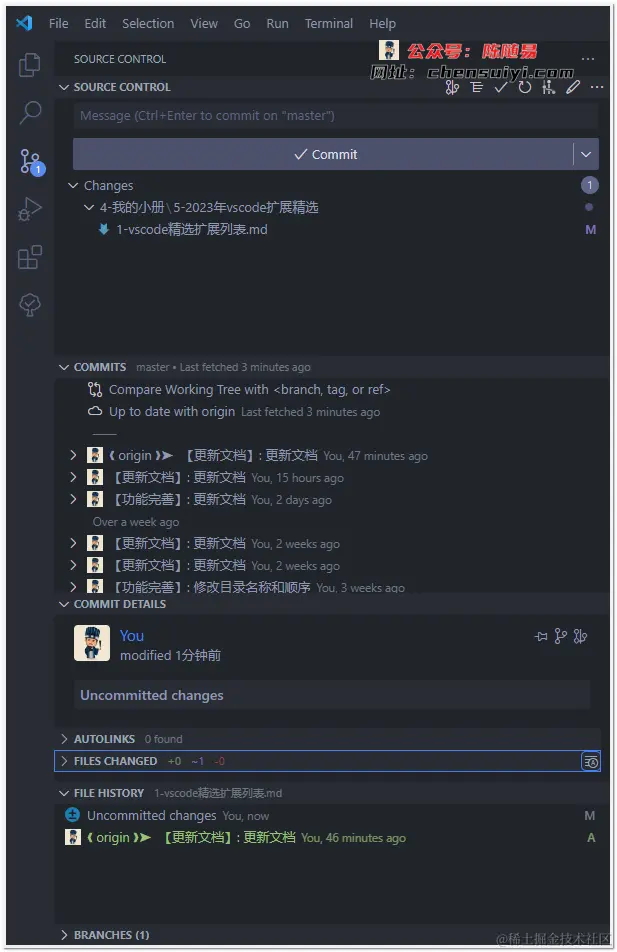 GitLens（git 操作插件）