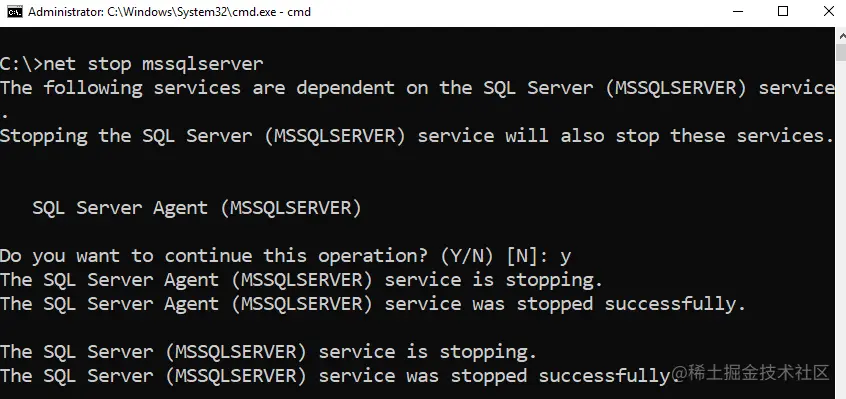 Stop SQL Server