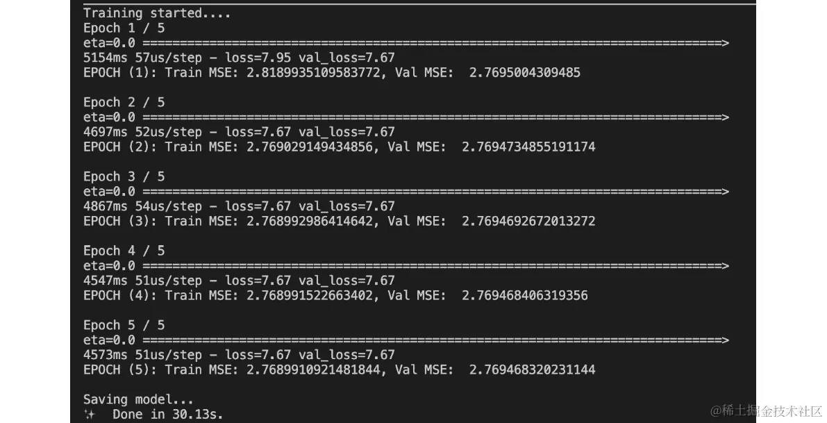 图 11.10 - 推荐模型的训练日志