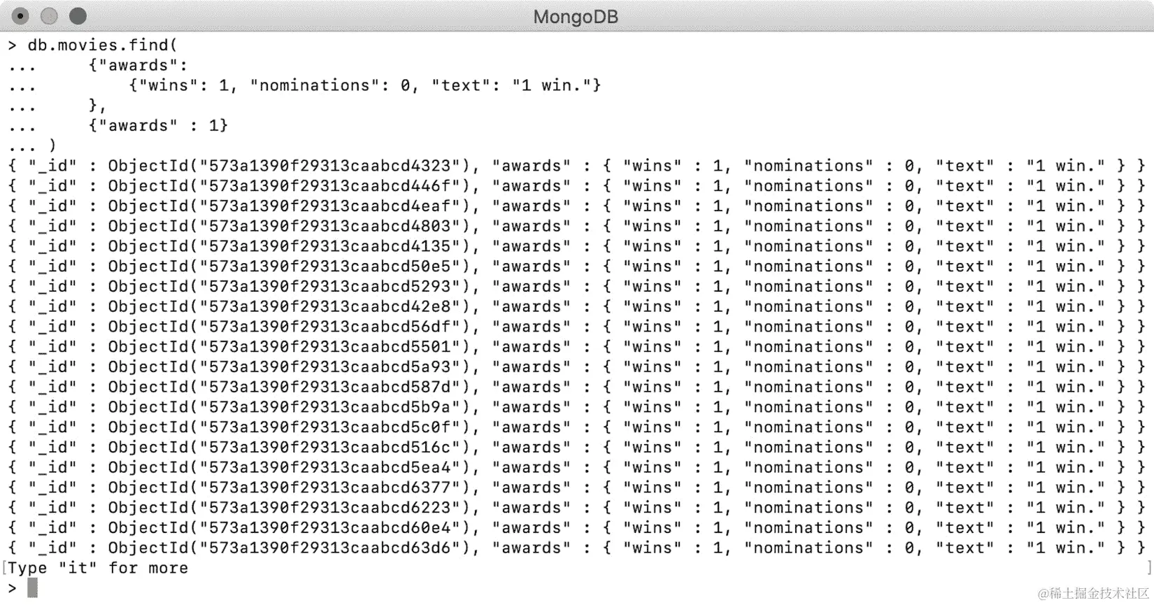 图 4.27：没有提名和一项奖项的电影列表