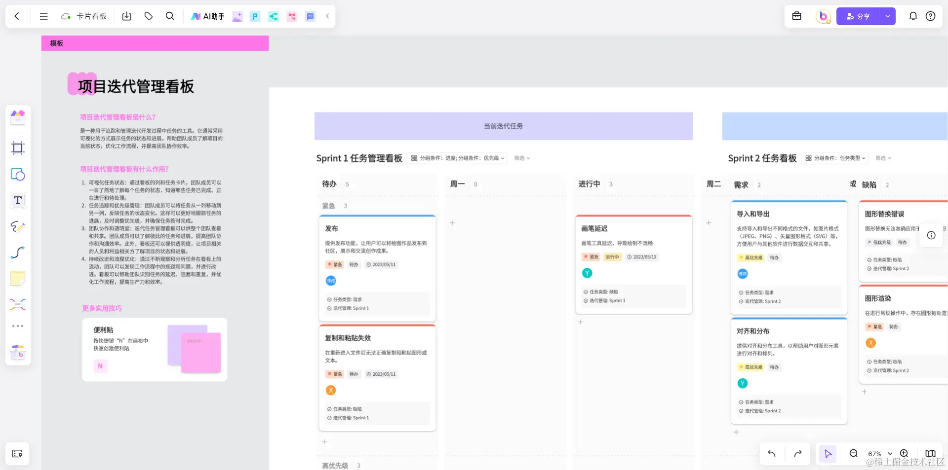 项目迭代管理看板-来自boardmix模板中心