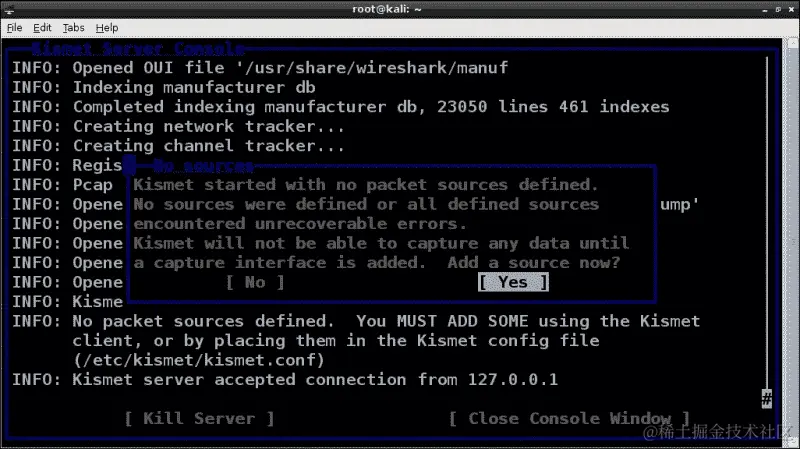 使用 Kismet 进行无线扫描