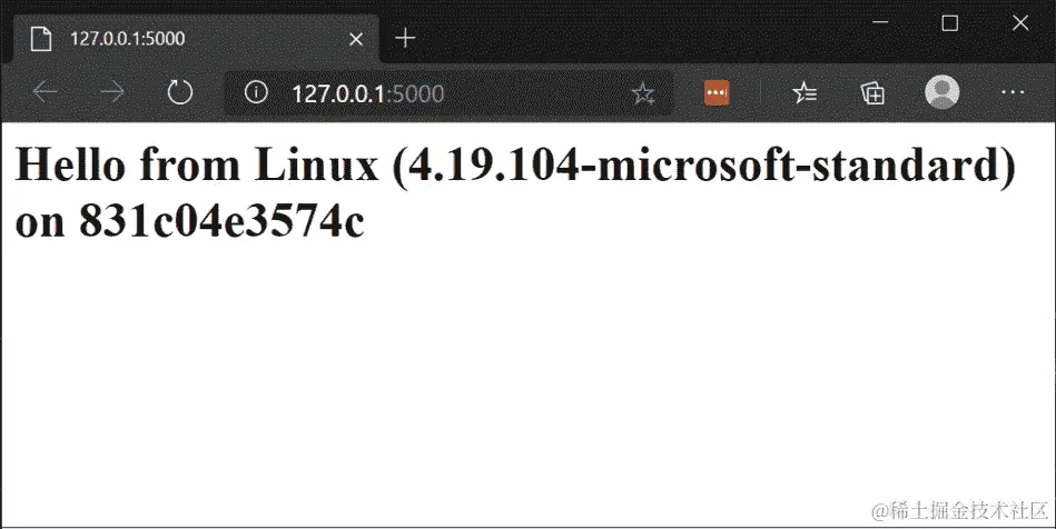 Figure 10.5 – 一个截图显示了 Python 应用在 Windows 浏览器中的网页