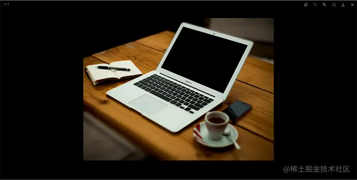 A single-image lightbox implementation with React Lightgallery