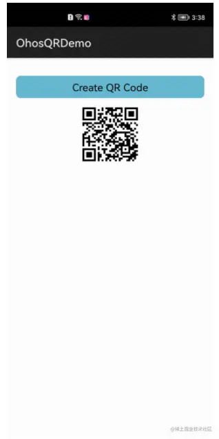 The generated QR Code