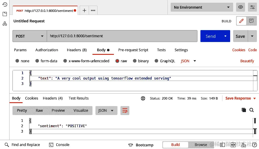 图 10.3 – TFX-based 服务的 Postman 输出