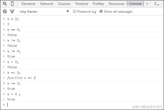 JavaScript 比较和逻辑运算符