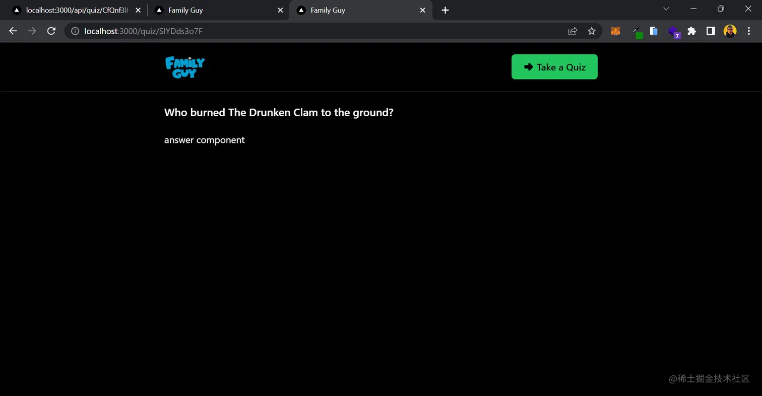 显示动态问题的 Next.js UI 路由