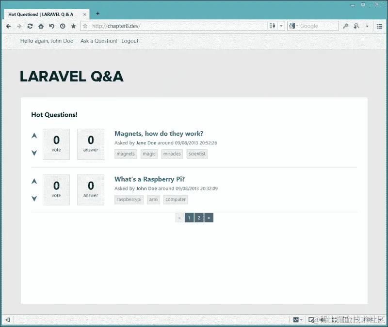 创建我们的问题列表页面