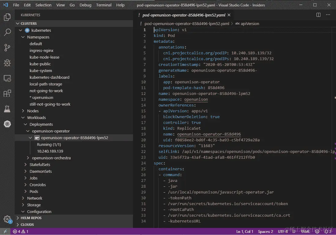 图 9.7 - Visual Studio Code 与 Kubernetes 插件