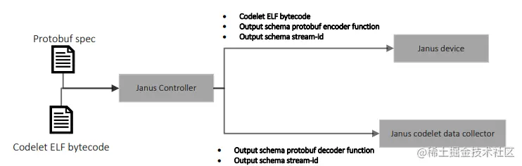 图11: 将带有输出格式定义的Janus小程序集加载到Janus设备的过程。