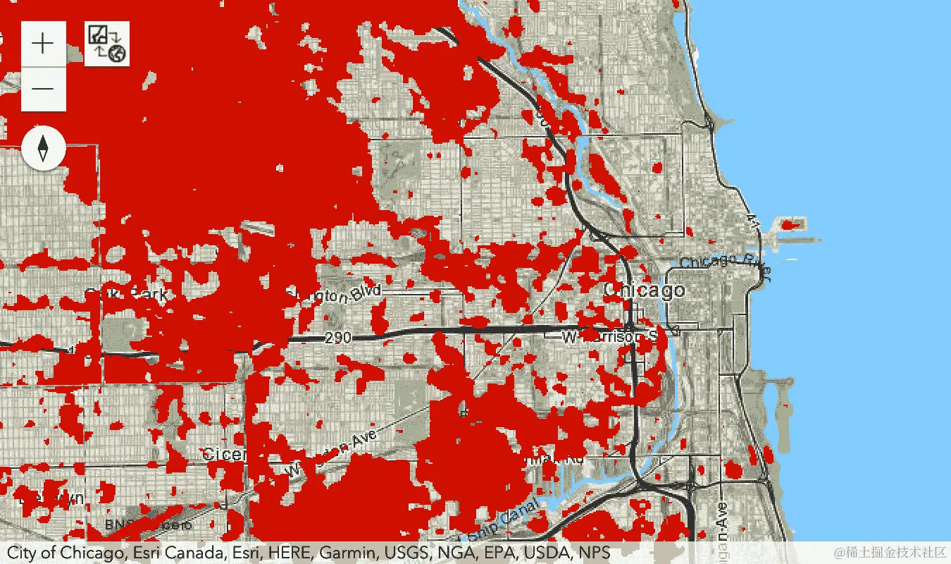 添加到地图范围的地图图层