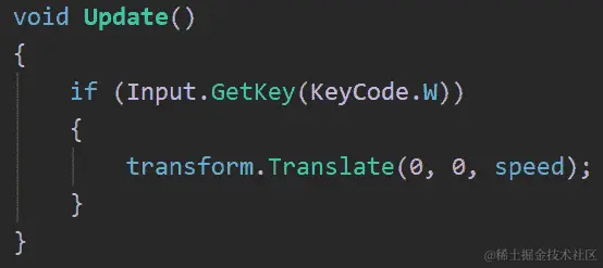 图 14.7 - 仅在按下 W 键时执行移动