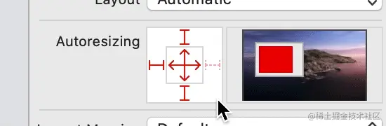UIViewAutoresizingFlexibleRightMargin | UIViewAutoresizingFlexibleWidth | UIViewAutoresizingFlexibleHeight.gif