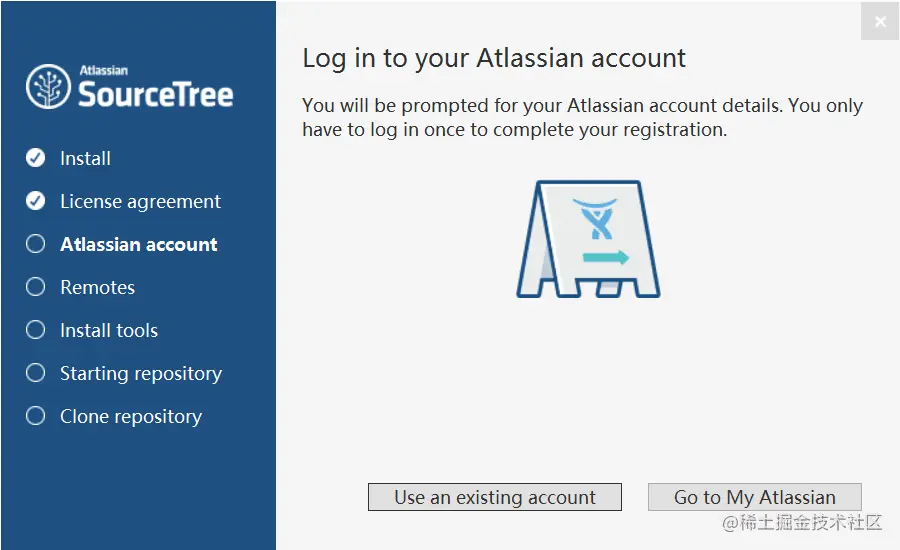 如果没有Atlassian账户，点击Go to My Atlassian进行注册