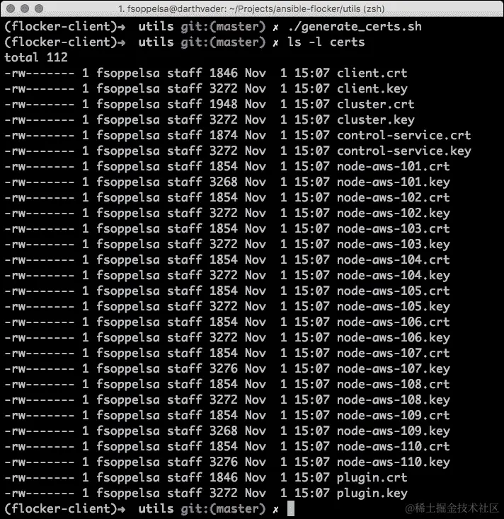 生成 Flocker 证书