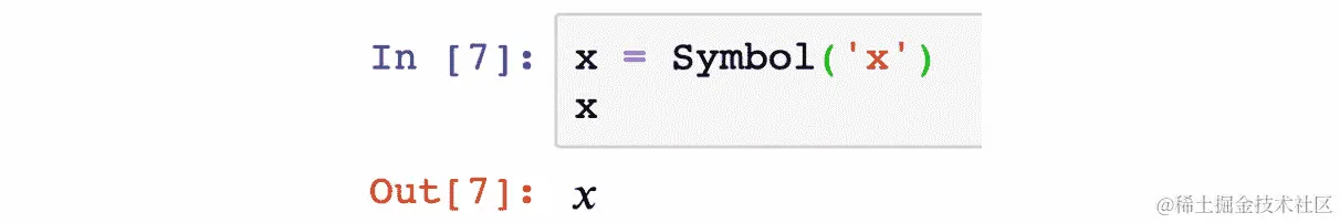 图 4.24：Jupyter 笔记本中的 SymPy 符号