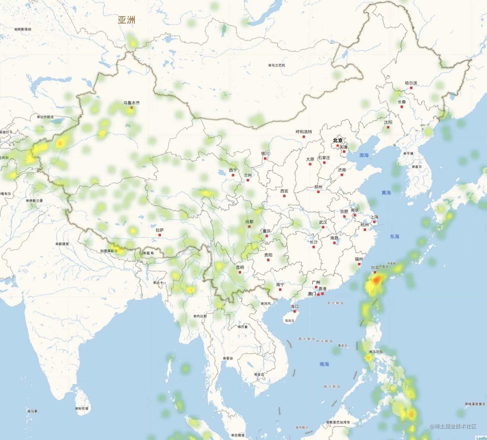 地震分布热力图