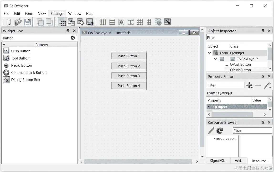 图 3.7 – 使用 QVBoxLayout 进行布局管理