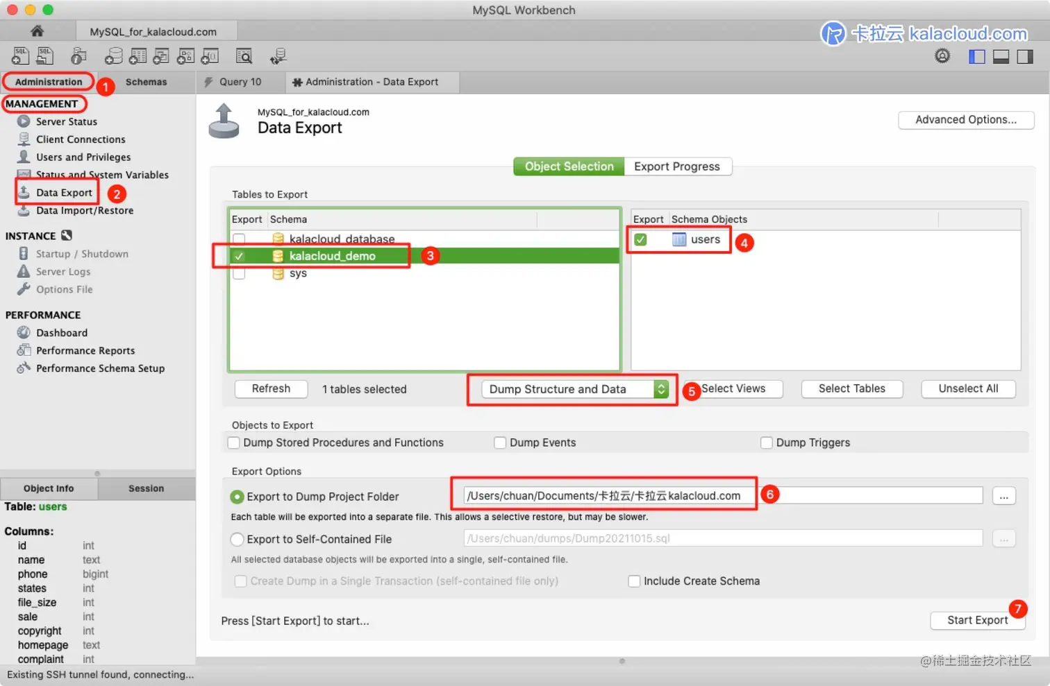 使用 MySQL Workbench 导出数据