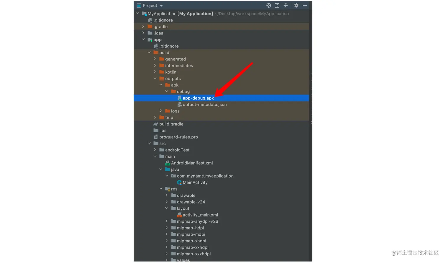 让我们选中这个 apk 文件，并且点击绿色的播放按钮