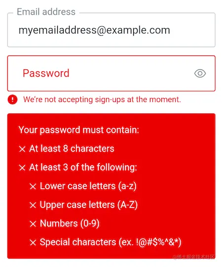 “Sign up” screen displaying the message “We’re not accepting sign-ups at the moment.”
