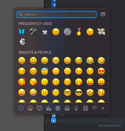 macOS 中的 emoji