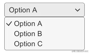 已打开选项列表的下拉选单。