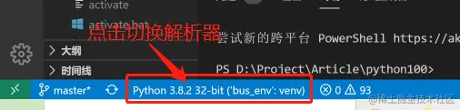 选择 Python 解析器