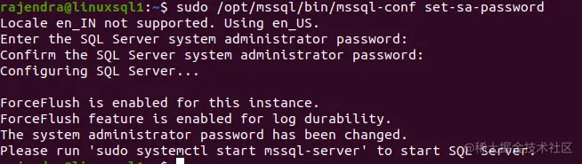 Use mssql-conf utility for SA password in SQL Server on Linux 