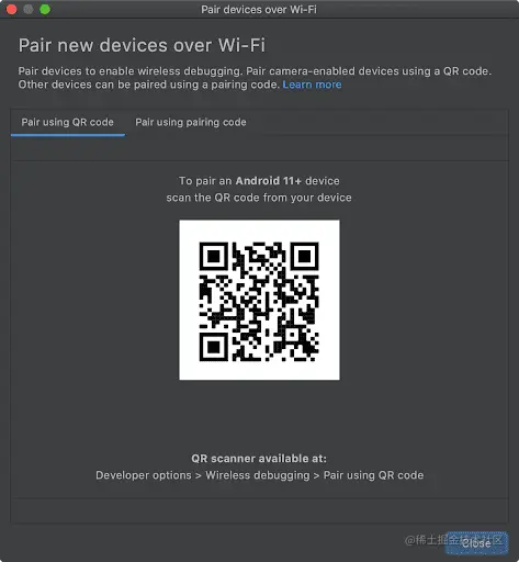 △ ADB 无线调试设置窗口